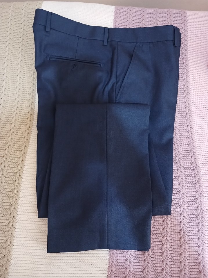 Mavi Pilili Erkek Ofis Pantolonu - Görsel 2