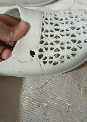 38 Beden beyaz Renk Minimalist Beyaz Kadın Terlik