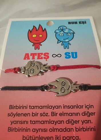 Beden çeşitli Renk Ateş ve Su çift bilekliği