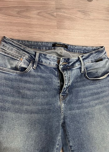 Kadın Mavi Normal Boy Denim Pantolon - Görsel 4