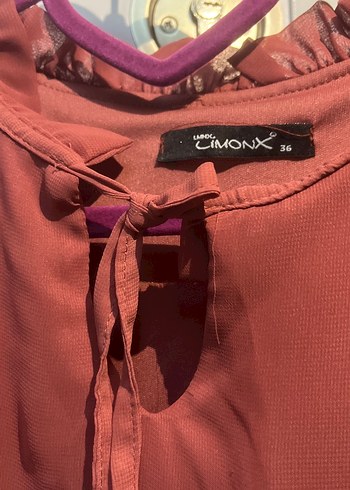 Gül kurusu şifon elbise - Görsel 3