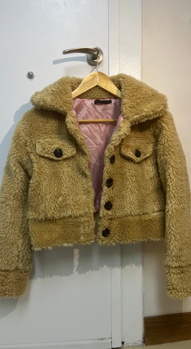 Kahverengi peluş ceket - Görsel 3