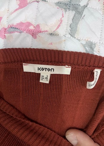 Kiremit rengi Fitilli Boğazlı Kadın Kazak - Görsel 2