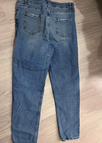 Kadın Mavi Bol Kesim Denim Jean - Görsel 3