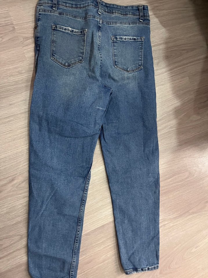 Kadın Mavi Bol Kesim Denim Jean - Görsel 3