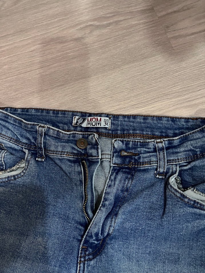 Kadın Mavi Bol Kesim Denim Jean - Görsel 2