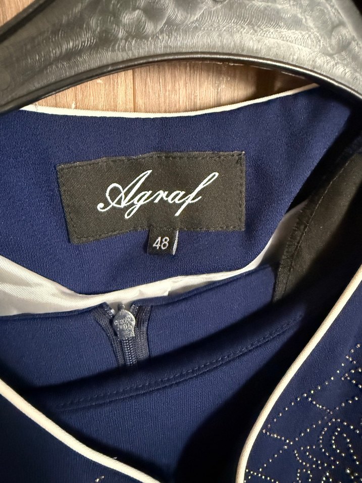 Nakışlı Mavi Uzun Kadın tesettür Elbise - Görsel 3