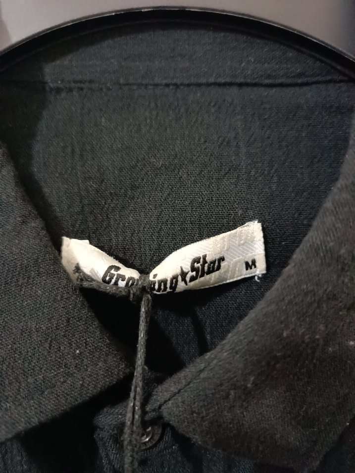 Siyah Keten Gömlek Uzun Kollu - Görsel 3