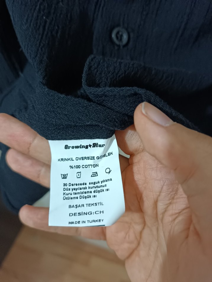 Siyah Keten Gömlek Uzun Kollu - Görsel 4