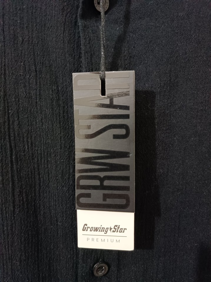 Siyah Keten Gömlek Uzun Kollu - Görsel 2