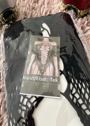 Siyah Dantel Detaylı Mini Gotik Çorap - Görsel 2