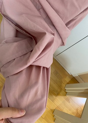s Beden pembe Renk Pembe Uzun Askılı Günlük Elbise