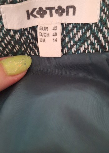 42 Beden Koton yeşil kışlık etek
