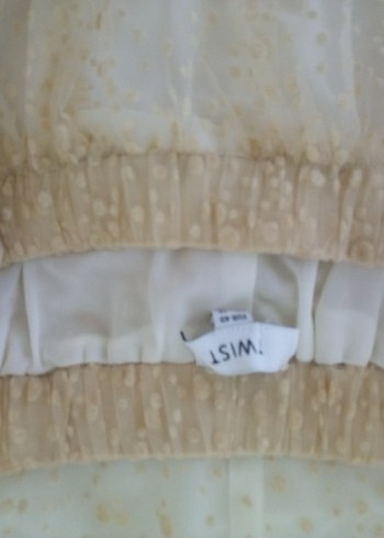 Twist  Bej Tül detaylı etek - Görsel 2