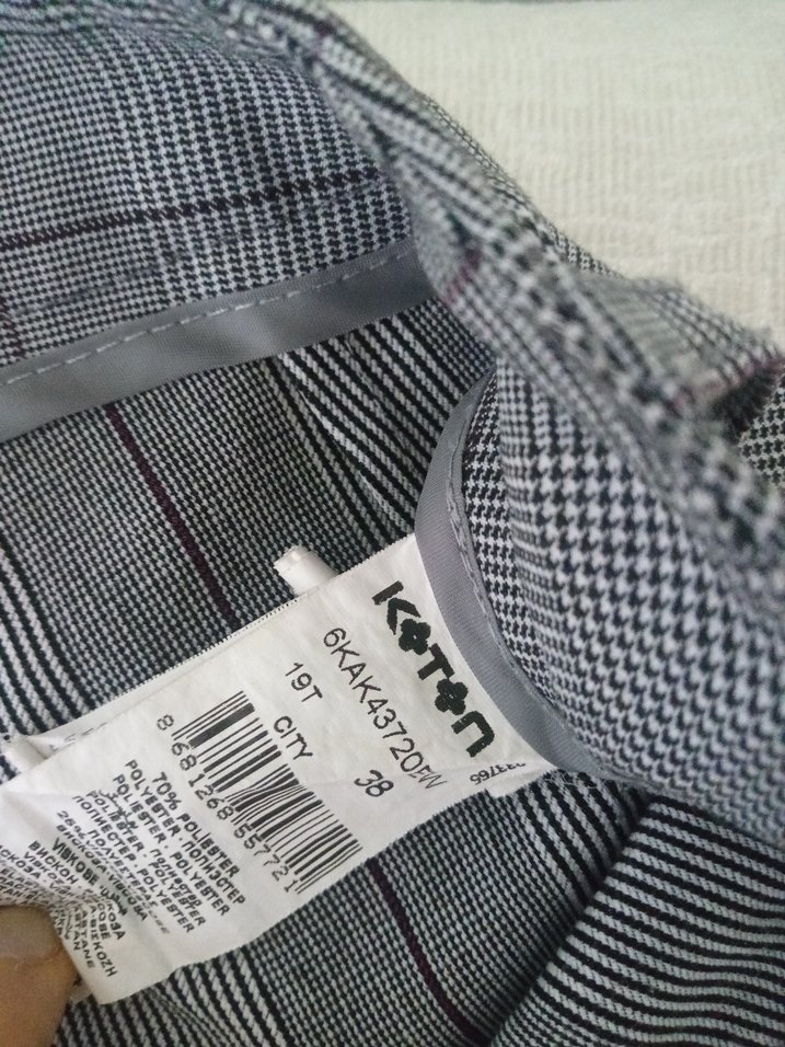 Düğmeli Gri Midi Kadın Kumaş Pantolon - Görsel 3