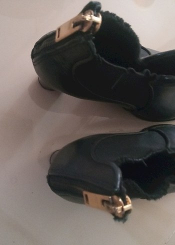 Siyah Tokalı Deri Topuklu Kadın Botu - Görsel 3