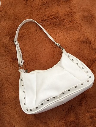 Beyaz vintage clutch çanta