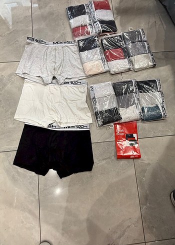 3 lü Erkek Beyaz  siyah ve Gri Boxer - Görsel 2