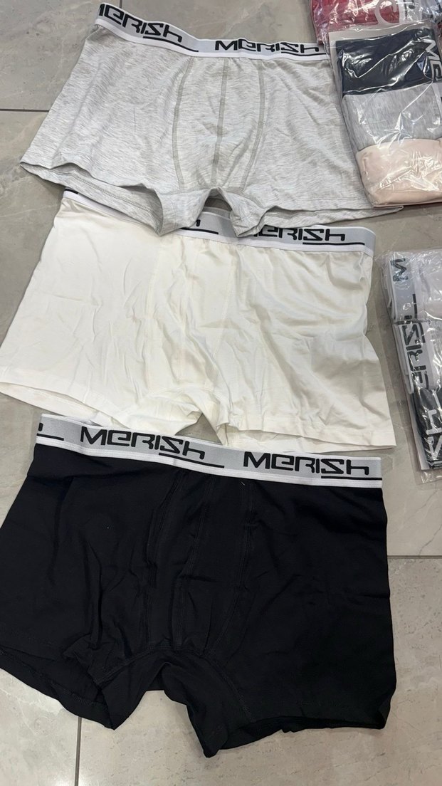 3 lü Erkek Beyaz  siyah ve Gri Boxer - Görsel 3