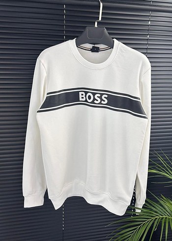 Beyaz Baskılı Uzun Kollu Pamuklu Sweatshirt - Görsel 19