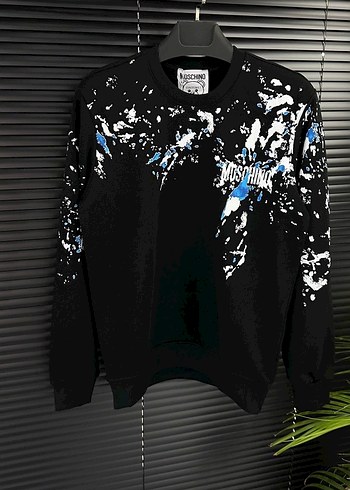 Beyaz Baskılı Uzun Kollu Pamuklu Sweatshirt - Görsel 7