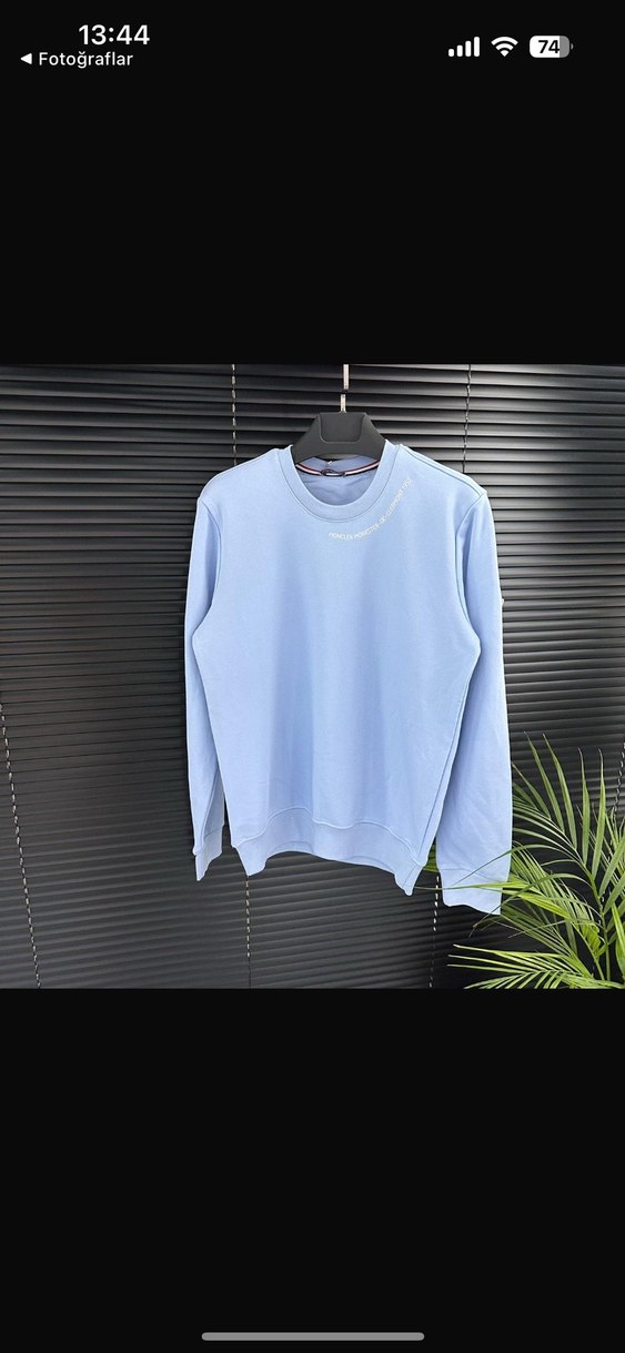 Beyaz Baskılı Uzun Kollu Pamuklu Sweatshirt - Görsel 5