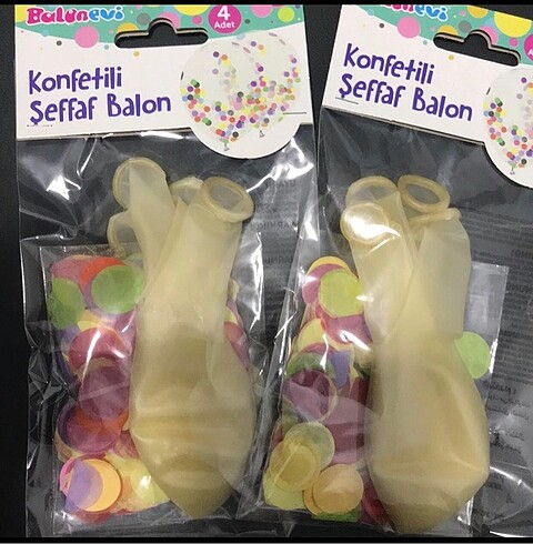 Konfetili şeffaf balon 8li