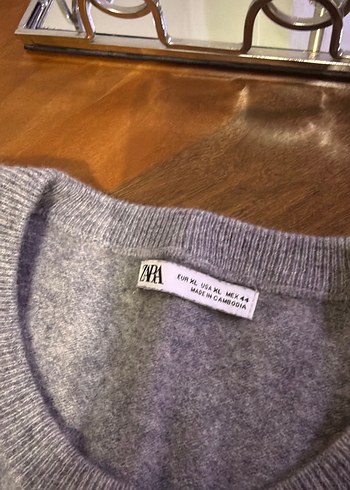 ZARA Gri Yün erkek Kazak - Görsel 4