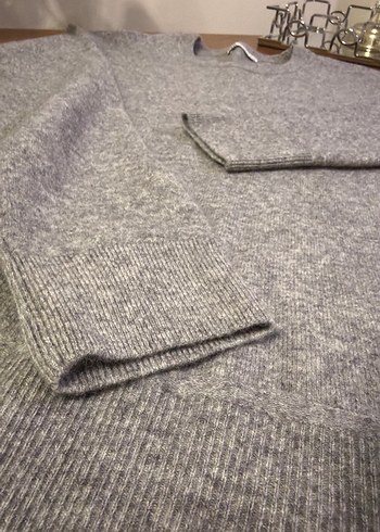 ZARA Gri Yün erkek Kazak - Görsel 3