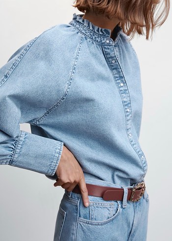 Mango jean gömlek - Görsel 10