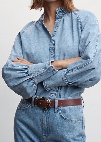 Mango jean gömlek - Görsel 11