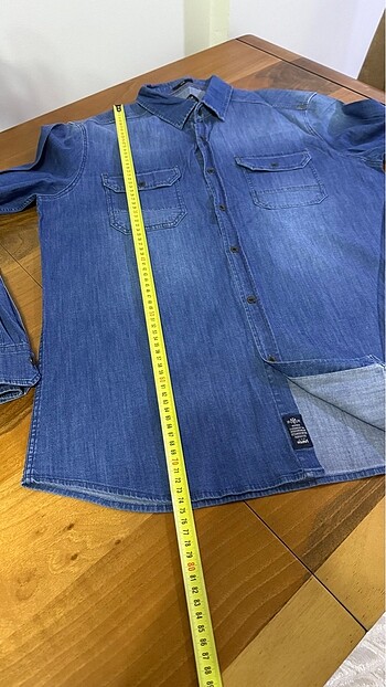 xl Beden mavi Renk MAVİ JEANS DENİM GÖMLEK