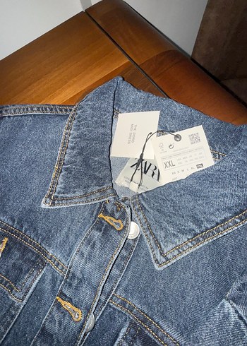 Zara Düğmeli Uzun Lacivert Kadın Kot treçkot & elbise - Görsel 6