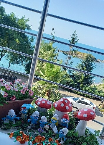  Mantar ???? ve Şirinler Bahçe Balkon Teras Dekoru 