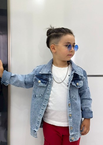 24-36 Ay Beden Mickey nakışlı Kot Ceket