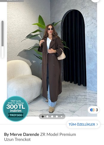 Zara Model Uzun Kahverengi Trençkot