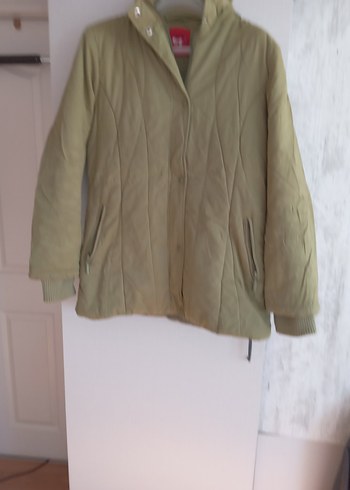 Bej Kadın Fermuarlı Midi Ceket - Görsel 4