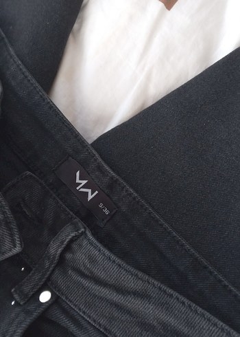 Kadın Gri Bol Kesim Kemerli Denim Pantolon - Görsel 2