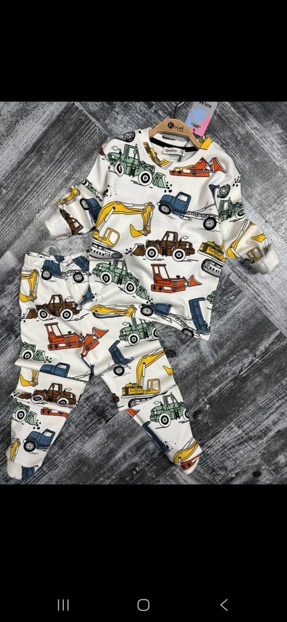 Mavi Baskılı Uzun Kollu Erkek Pijama Takımı - Görsel 2