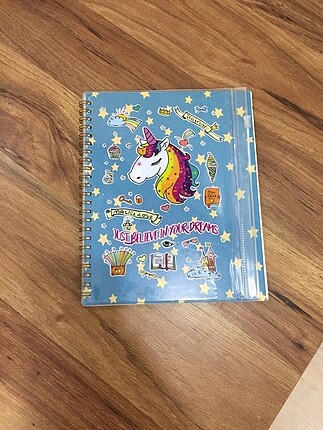Spiralli dosya ve çanta kapaklı çizgili defter