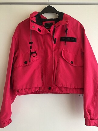 Bershka pembe ceket/mont
