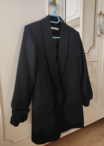 Düğmeli Siyah Kadın Blazer Ceket