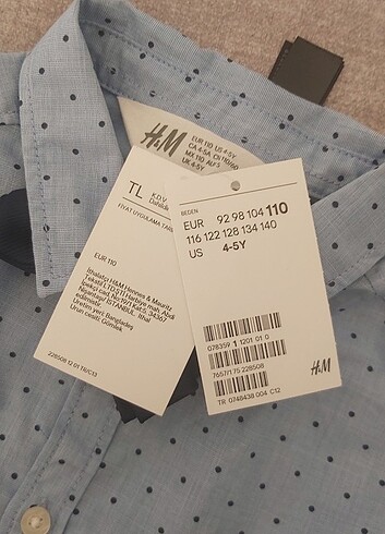 5 Yaş Beden H&M marka orjinal çocuk gömlek