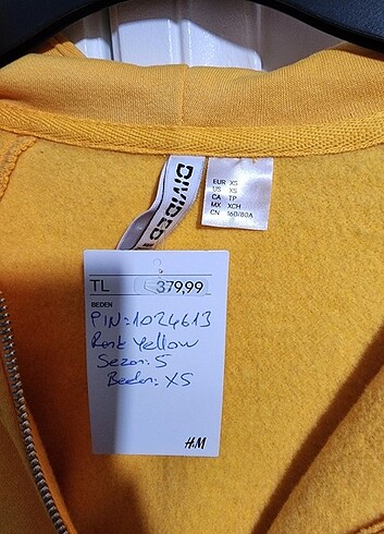 xs Beden H&M marka orjinal sweatshirt