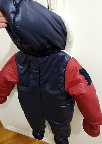 Bordo Erkek Bebek Peluş Tulum - Görsel 5