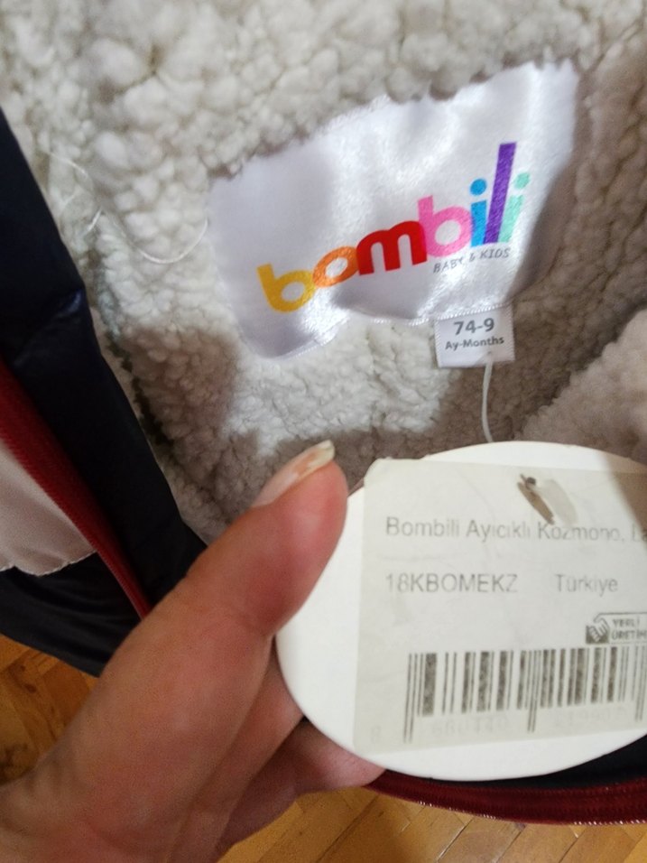 Bordo Erkek Bebek Peluş Tulum - Görsel 2