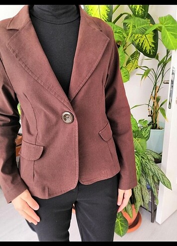 xl Beden kahverengi Renk Kısa blazer ceket #americanvintage amerikan vintage