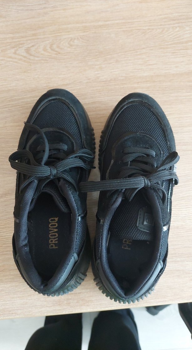 Siyah Bağcıklı Stiletto Topuklu Kadın Spor Ayakkabı - Görsel 5