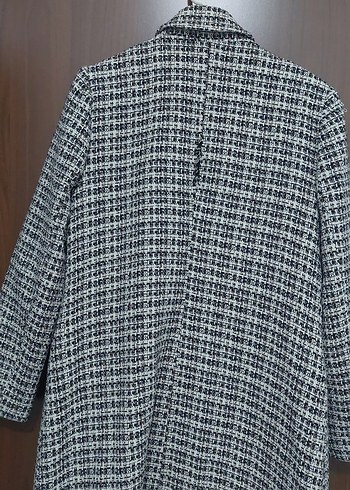 Çift Düğmeli Ekose Kaban - Görsel 4