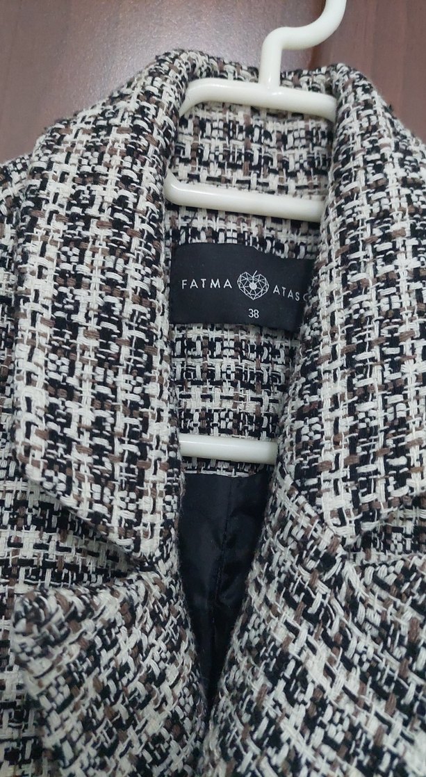 Çift Düğmeli Ekose Kaban - Görsel 2